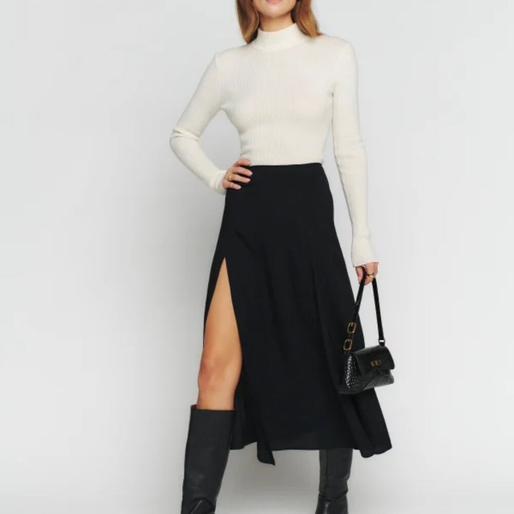 NWOT Reformation Zoe Skirt in Black  | Size 0